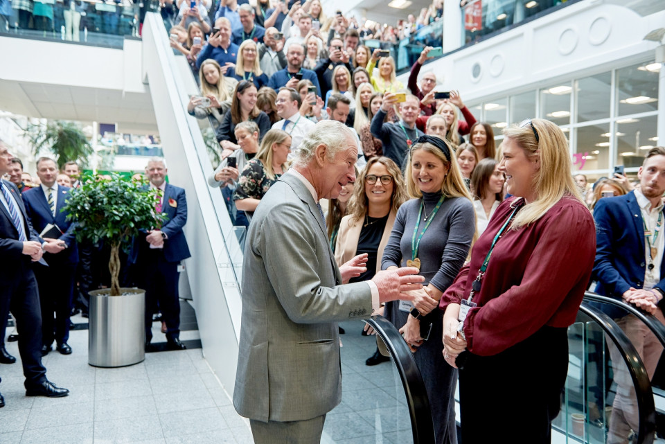 Prince Charles meeting colleagues in head office