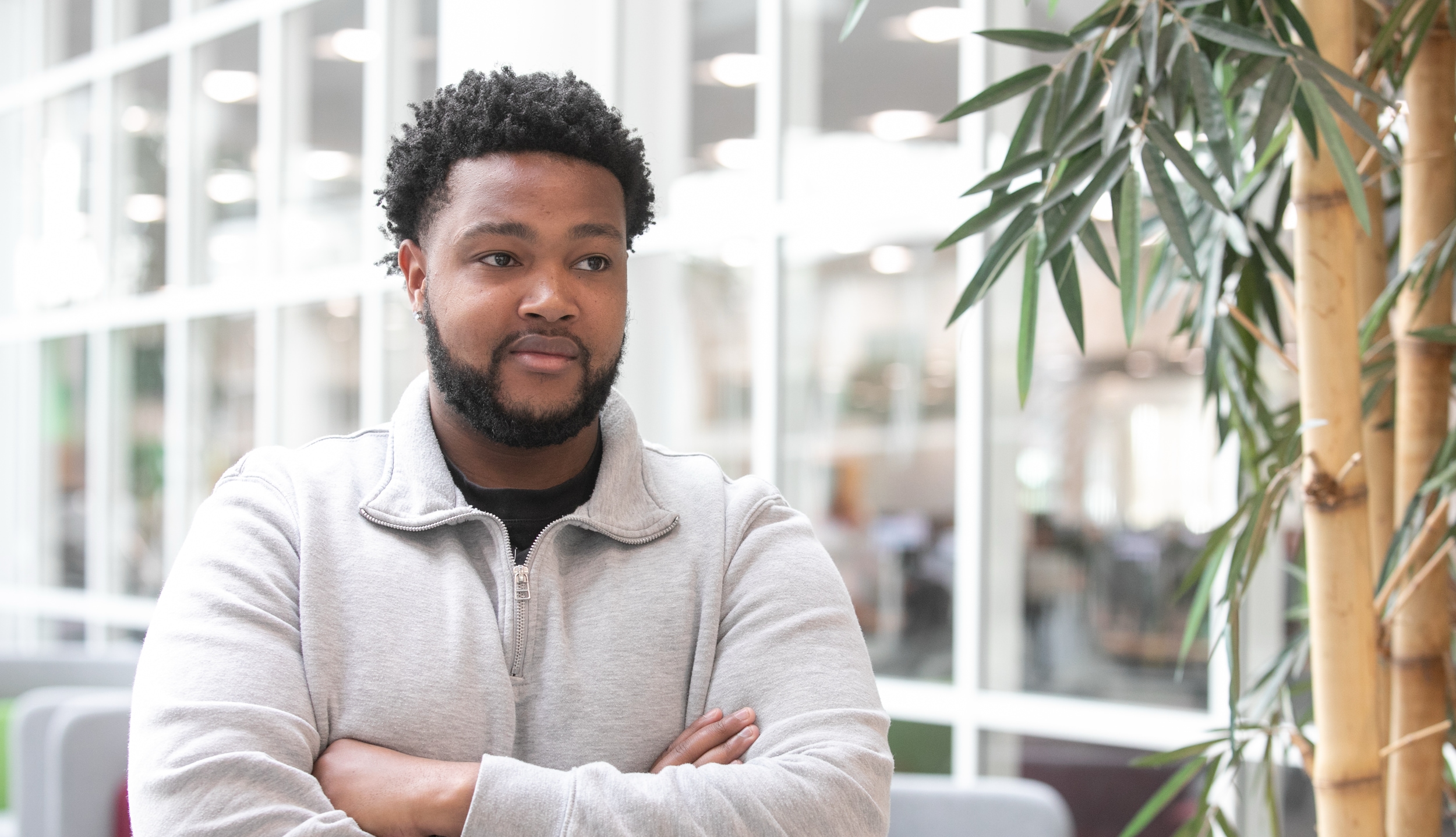 Finance apprentice sitting in office